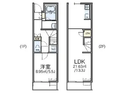 レオネクスト高木吉山(1LDK/1階)の間取り写真