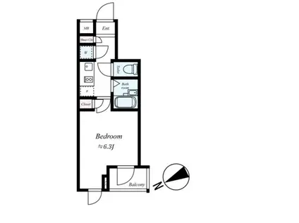 ビバリーホームズ城北中央公園(1K/4階)の間取り写真