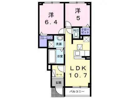 シェルトⅧ(2LDK/1階)の間取り写真