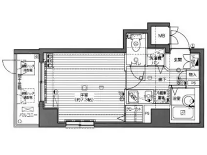 グランドガーラ横浜関内(1K/2階)の間取り写真