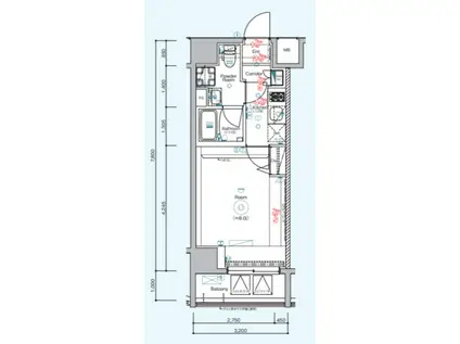 SYNEX TACHIKAWA(1K/11階)の間取り写真