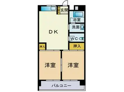 セイショウ・ヴィレッジ(2DK/3階)の間取り写真