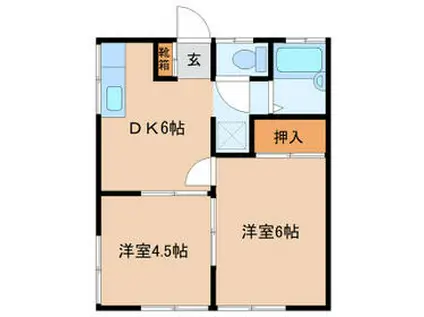 ルミエールハイツPARTⅢ(2DK/1階)の間取り写真