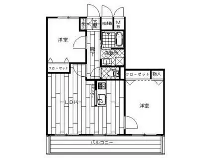 テラジハイツ1号館(2LDK/3階)の間取り写真