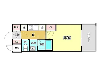 エステムコート新大阪ⅩⅤフロウ(1K/7階)の間取り写真