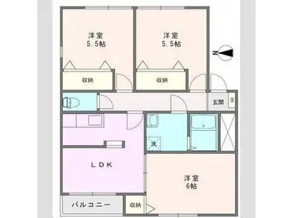 ファンタジーA(3LDK/2階)の間取り写真