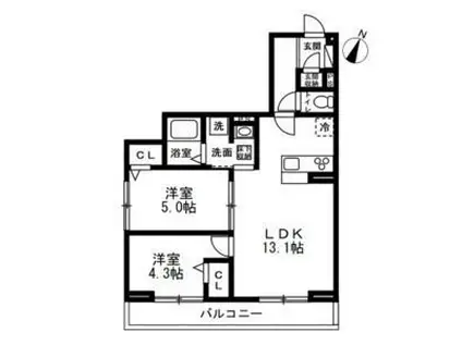 川口市戸塚2丁目PJ 共同(2LDK/1階)の間取り写真