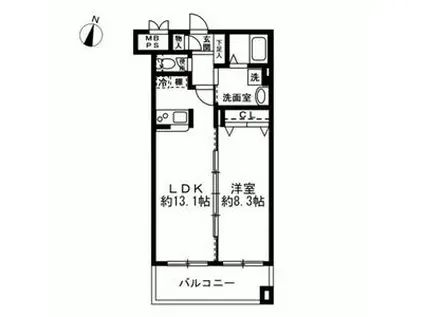 セントラルコート(1LDK/2階)の間取り写真