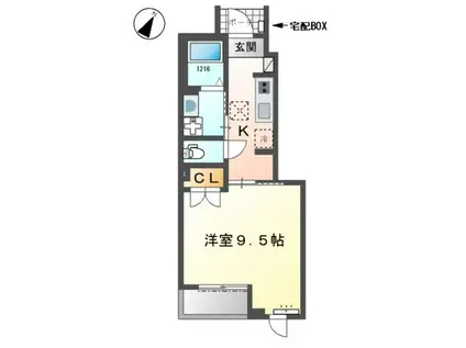 アーリー スプリング(1K/1階)の間取り写真