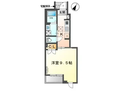 アーリー スプリング(1K/1階)の間取り写真