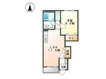 コンフォールⅡ(1LDK/1階)の間取り写真