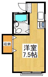 ハイツONO(ワンルーム/2階)の間取り写真