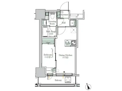 ONE ROOF RESIDENCE ASAKUSABASHI(1DK/8階)の間取り写真