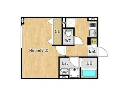 ジーグランデ西大井(1K/1階)の間取り写真