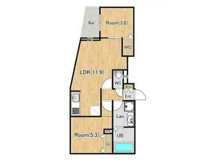 ジーグランデ西大井(2LDK/2階)の間取り写真