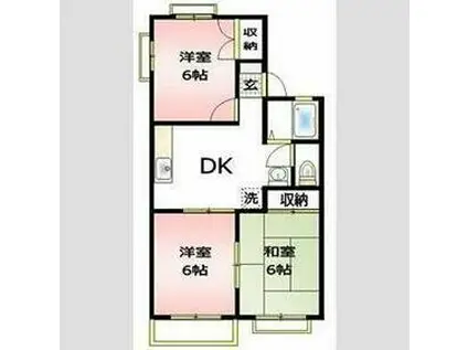 グランドール志津A(3DK/1階)の間取り写真