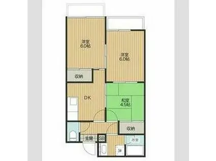 レジデンス熊谷KUGE(3DK/1階)の間取り写真