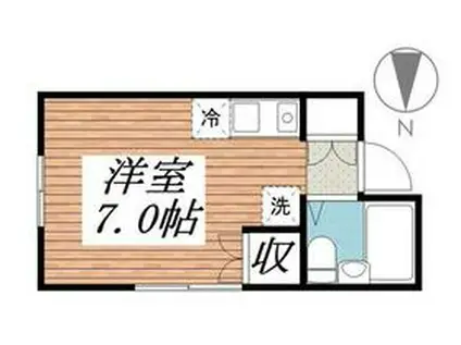 笹野ハイツ(ワンルーム/2階)の間取り写真