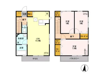 グレースファンタジア1(3LDK/1階)の間取り写真