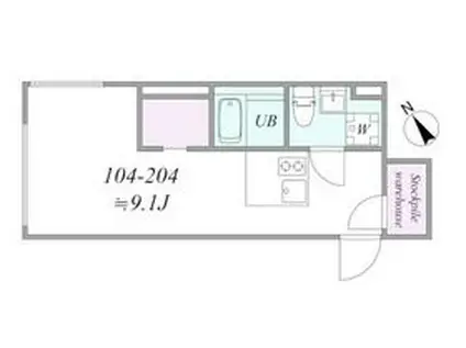 TRIAS547(1DK/2階)の間取り写真