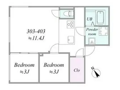 TRIAS547(2LDK/4階)の間取り写真
