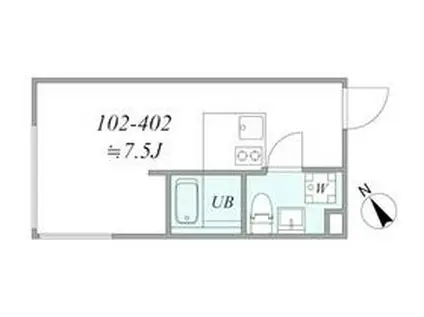TRIAS547(1DK/2階)の間取り写真