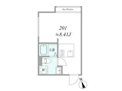 TRIAS341(1K/2階)の間取り写真