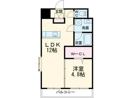 メゾン・ヌーベル(1LDK/4階)の間取り写真