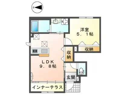 グラン・レセルバ浦和(1LDK/1階)の間取り写真