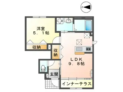 グラン・レセルバ浦和(1LDK/1階)の間取り写真