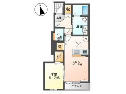 コンフォート6(1LDK/1階)の間取り写真