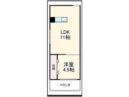 HERBE豊中曽根(1LDK/2階)の間取り写真