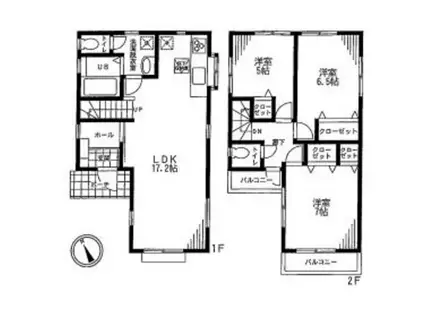 五日市線 熊川駅 徒歩9分 2階建 築10年(3LDK)の間取り写真