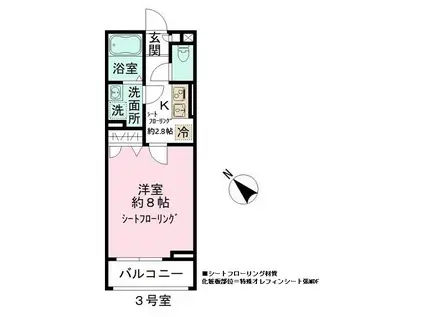 ステラKⅡ(1K/1階)の間取り写真