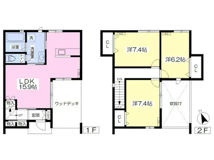 Ｖｅｎｔ　Ｖｅｒｔ　ＳＯＵＴＨ（ヴァン　ベール　サウス）(3LDK)の間取り写真