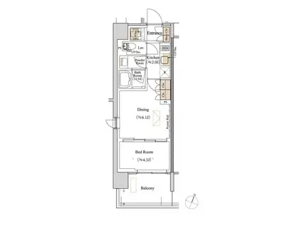ブランシエスタ西馬込(1DK/3階)の間取り写真