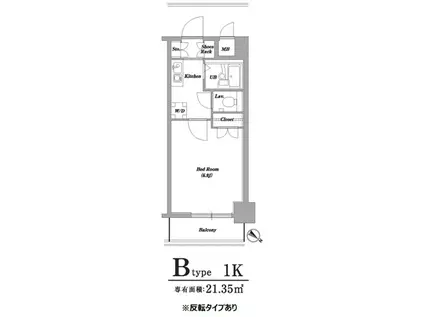 レジディア門前仲町(1K/7階)の間取り写真