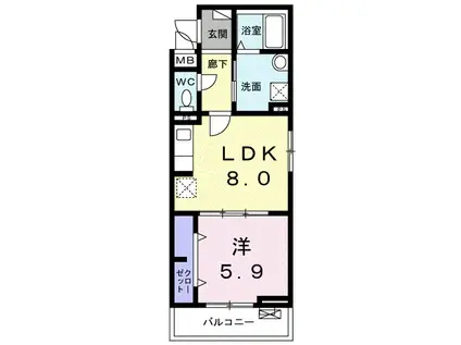 レオーネ(1LDK/3階)の間取り写真