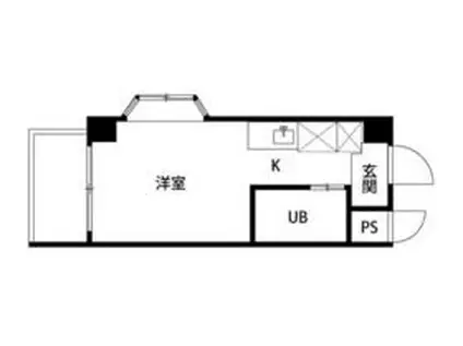 ヴェール東府中(ワンルーム/5階)の間取り写真