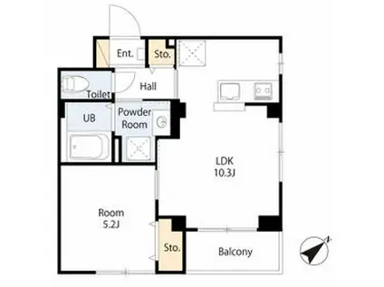 NOBLEⅠ番館(1LDK/1階)の間取り写真