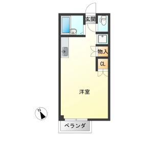 メッツサンヒル(ワンルーム/1階)の間取り写真