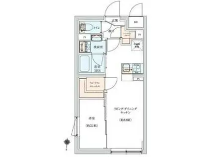 ラヴィエール羽田スカイゲート(1LDK/1階)の間取り写真