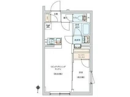 ラヴィエール羽田スカイゲート(1LDK/1階)の間取り写真