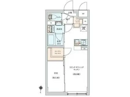 ラヴィエール羽田スカイゲート(1LDK/1階)の間取り写真