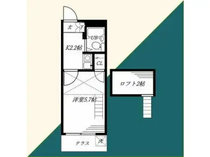 レオパレス保土ヶ谷(1K/1階)の間取り写真