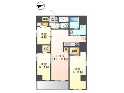 八広4丁目店舗マンション工事(3LDK/7階)の間取り写真