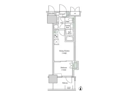ブルックサイドレジデンス木場(1DK/2階)の間取り写真