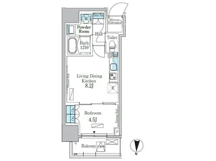 パークアクシス錦糸公園(1LDK/13階)の間取り写真