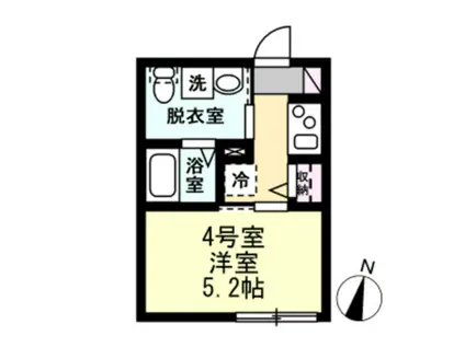 ヴィラージュ中山(1K/2階)の間取り写真