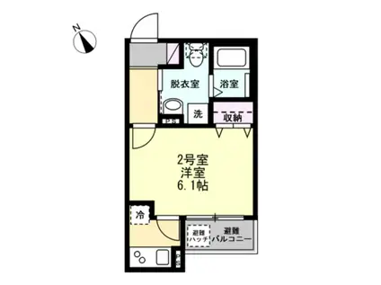 ベイルーム追浜町(1K/1階)の間取り写真